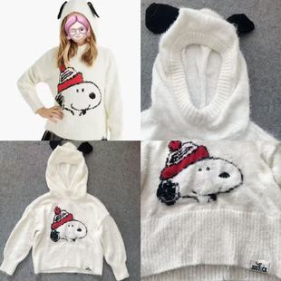 外单女童5-18卡通时尚连帽帽子带耳朵造型时尚可爱款套头卫衣毛衣