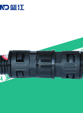 蓝江LAND 尼龙波纹管直通对接接头PA6快插式塑料软管浪管直通接头