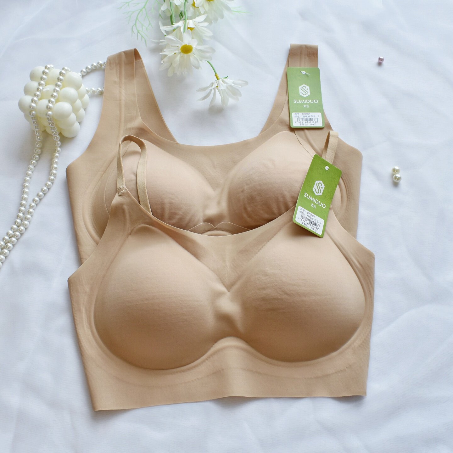 薄款水滴杯内衣女无痕无钢圈果冻胶条软支撑一体式固定杯文胸胸罩