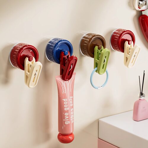 诺室吸盘夹子挂钩粘钩冰箱留言收纳零食夹厨房抹布手套浴室毛巾夹