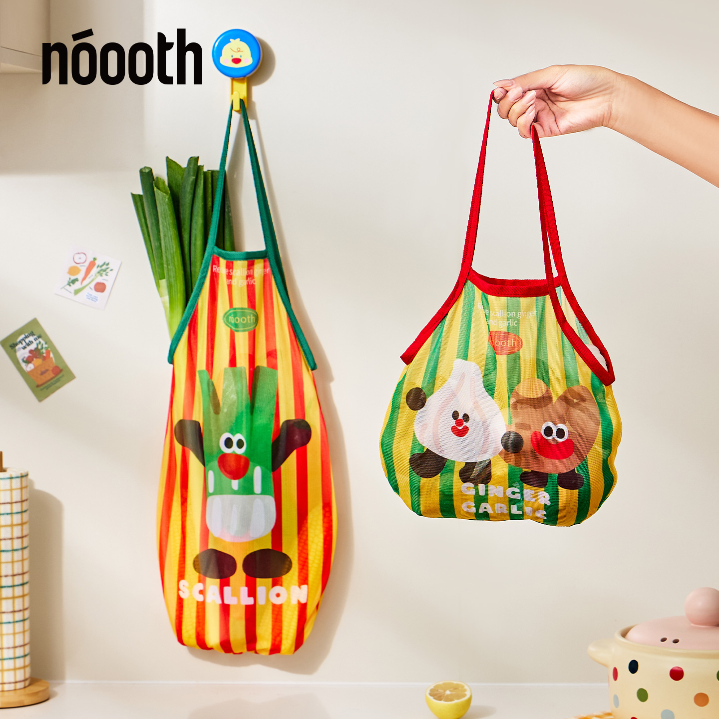 果蔬葱姜蒜收纳袋厨房多功能挂袋放大蒜洋葱收纳神器壁挂透气网兜