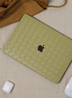 宽版山葵绿编织笔记本新款MacM1/13/16寸保护壳air/pro13/15寸壳