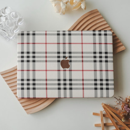 方格皮革纹路质感2024新款苹果电脑保护套适用于macbookprom113保护壳笔记本macm2air13macbookpro16寸外壳