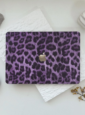 紫色豹纹壳苹果电脑保护套适用于MacBook Pro 14 2025MacBook M1 Pro 13 Air 13 MacBook M2 Air 15 外壳