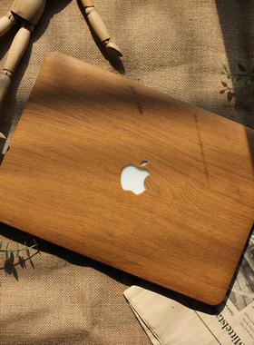木纹PU皮革macpro13保护壳16寸笔记本电脑mac13.3保护套Air13寸