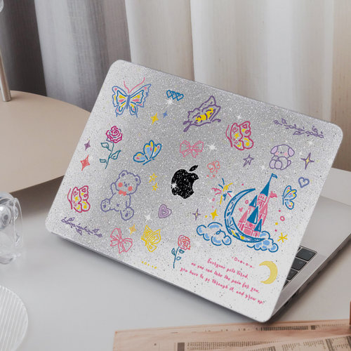 闪亮城堡小熊Mac13寸M1保护套air15寸电脑壳pro13MacbookM4Pro14