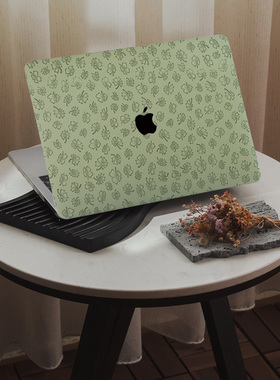 四叶草压纹皮革绿Mac壳苹果电脑保护套适用于macbookprom113保护壳笔记本macm2air13macbookpro16寸外壳