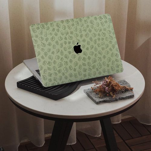 四叶草压纹皮革绿Mac壳苹果电脑保护套适用于macbookprom113保护壳笔记本macm2air13macbookpro16寸外壳