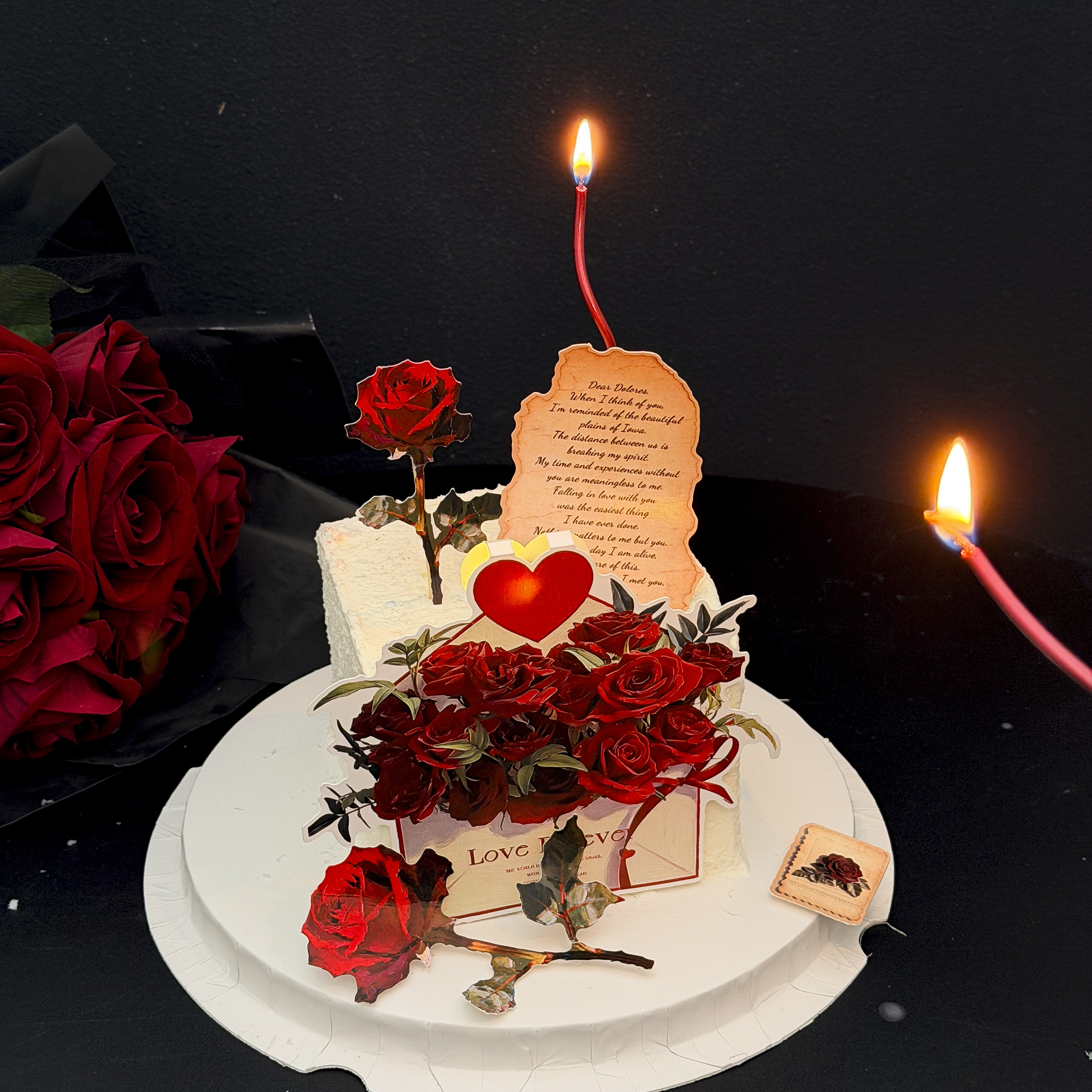 214情人节蛋糕装饰插件玫瑰花爱心卡片情侣告白红色蜡烛甜品装扮,节庆用品/礼品,节日装扮用品,淘宝优惠券,粉丝福利购,淘宝优惠卷