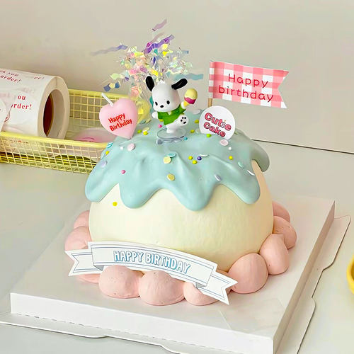 帕恰狗三丽鸥生日蛋糕装饰摆件