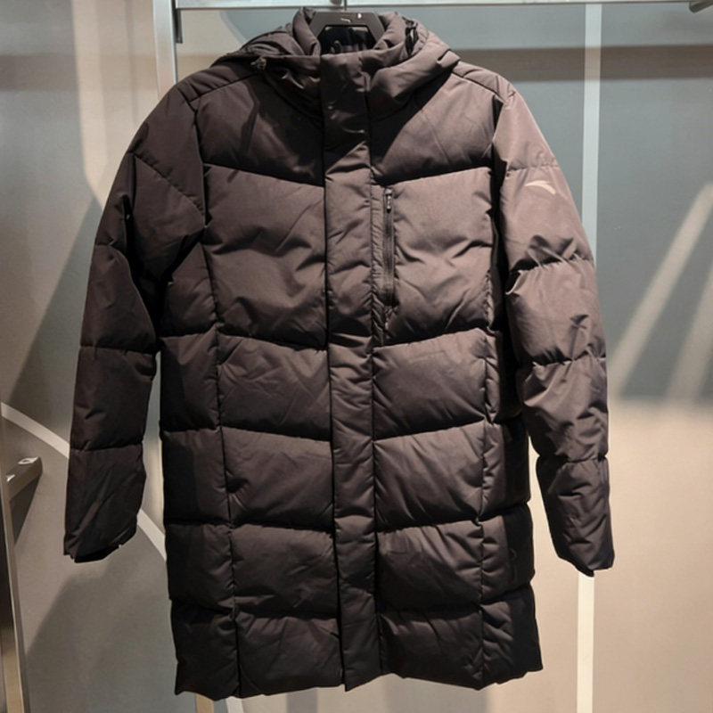 安踏羽绒服男中长款连帽冬季7保暖防寒棉服外套官方正品152617902