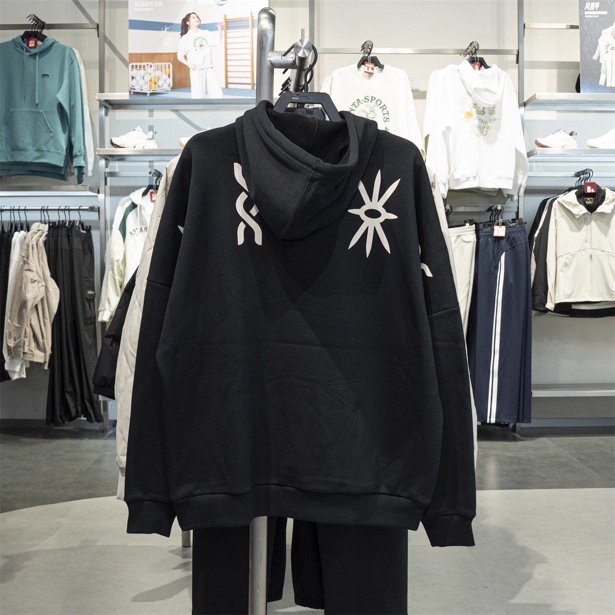 安踏卫衣男款加绒连帽凯里欧文部落风9美式篮球运动服172541703N