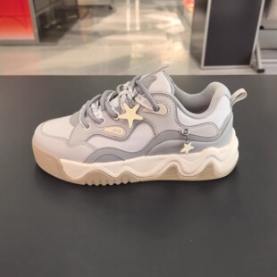 安踏小海星板鞋女2春季新款2复古平底增高休闲运动鞋子122618036