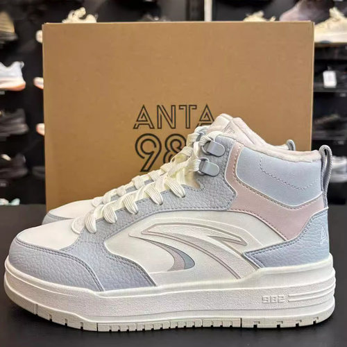 安踏982棉鞋女板鞋高帮2025冬新款加绒保暖6运动休闲鞋122548971