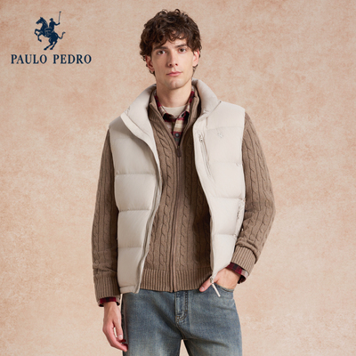 保罗彼得2025冬季男马甲羽绒服无袖保暖立领背心内外穿WAEDA00111
