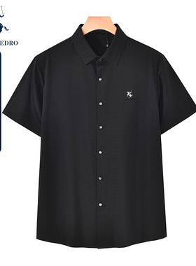 保罗彼得夏装新款男士休闲短袖商务通勤衬衫衬衣专柜T恤CODB52360