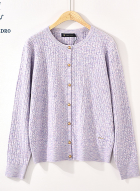 保罗彼得2025年秋装新款女士长袖针织衫圆领开衫小外套PPDC34891