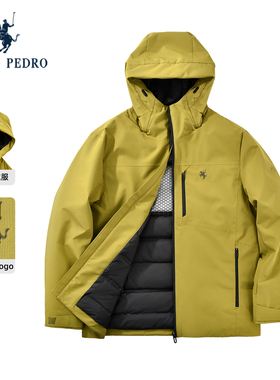 保罗彼得2025冬季新款男士连帽羽绒服休闲防风保暖外套RREDR00080