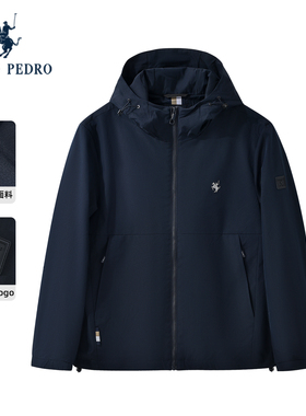 保罗彼得秋新款男加绒防风短外套户外夹克衫休闲派克服SHECU00270