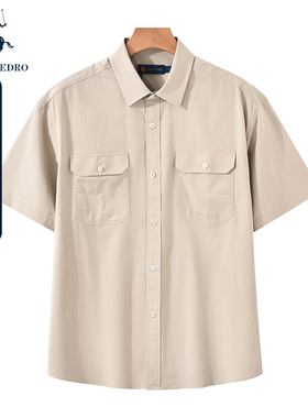 保罗彼得夏装新款男士休闲短袖商务时尚衬衫衬衣专柜T恤CODB52410