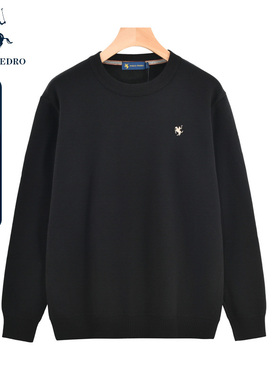 保罗彼得秋冬季新款男士加绒加厚百搭毛衣针织衫MMCD34270