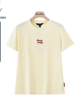 保罗彼得夏季新款女士短袖时尚T恤宽松圆领上衣专柜款TBDB40590