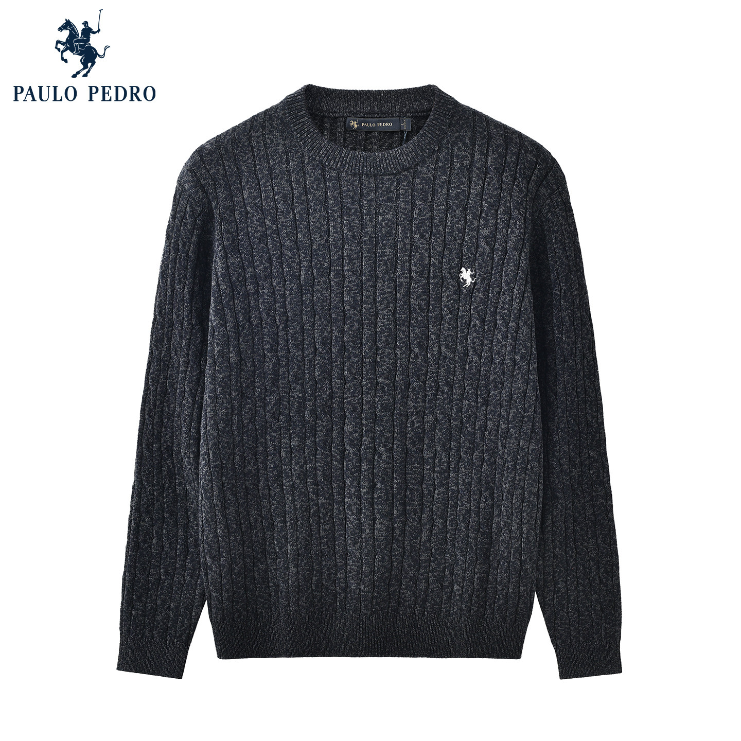 保罗彼得2025秋冬新款男针织衫圆领保暖宽松休闲毛衣HMECZ00411,男装,针织衫/毛衣,淘宝优惠券,粉丝福利购,淘宝优惠卷