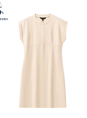 保罗彼得2025夏新款女无袖连衣裙修身百搭纯色专柜同款 NCEB43620