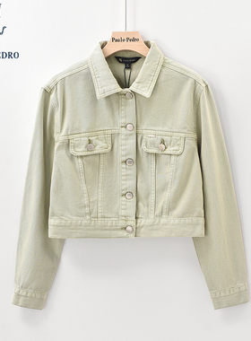 BLEA73720 保罗彼得2025年春装新款女士长袖牛仔短外套时尚上衣