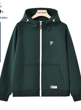 保罗彼得秋冬新款女士休闲长袖卫衣短外套拉链连帽运动NCDA48450