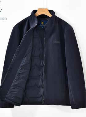 保罗彼得冬季新款男士抓绒外套休闲羽绒服保暖夹克衣SGDD75680