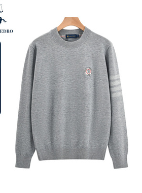 保罗彼得秋季新款时尚针织毛衣宽松舒适百搭休闲上衣男MFCD34352