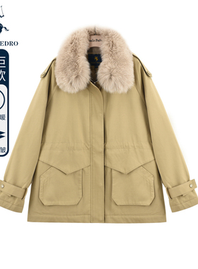 保罗彼得专柜款秋冬新款派克服加绒加厚工装风衣外套女DSCD34330