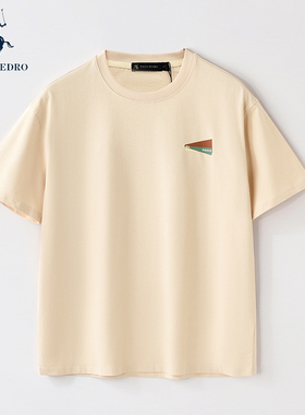 保罗彼得专柜同款2025夏新款男士舒适百搭T恤上衣圆领NAEB65780
