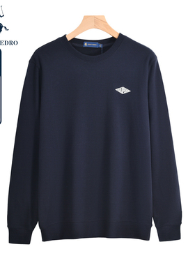 保罗彼得秋季新款卫衣男圆领长袖纯棉T恤百搭舒适打底衫TBCC48411