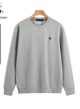 保罗彼得男士纯色百搭宽松舒适上衣卫衣圆领灰色长袖NTCD48363