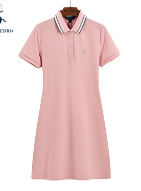 保罗彼得专柜同款夏女连衣裙纯棉A字裙显瘦显高polo裙TECB94331