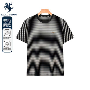 TBDB42000保罗彼得2024年夏装 T恤男圆领条纹宽松上衣 新款 休闲短袖