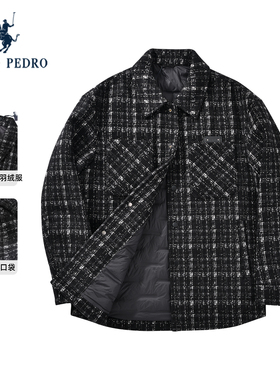 保罗彼得2025冬季新款羽绒服男羊毛呢大衣保暖夹克外套QREDR00290