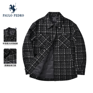 保罗彼得2025冬季 羽绒服男羊毛呢大衣保暖夹克外套QREDR00290 新款