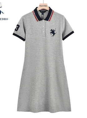NTCB12181保罗彼得专柜同款夏季女连衣裙polo衫常规翻领刺绣裙子