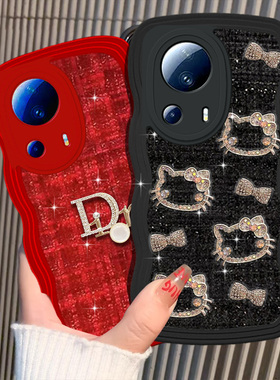 红色新年针织布艺小香风适用小米Civi2手机壳喜庆12结婚11A蛇年Note11Pro春节10外壳12SUltra/2025年12高级感