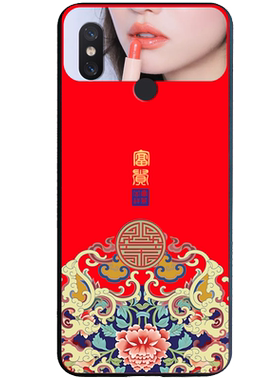 中国风花纹玻璃镜面6xx6国潮复古