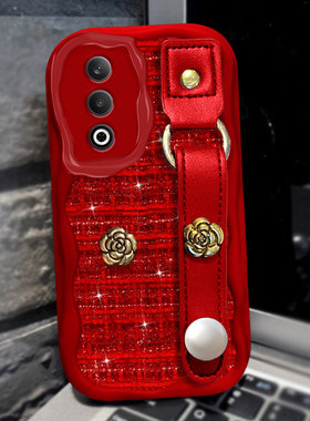 红色针织新年本命年适用OPPOK12手机壳/2025年Reno9+布艺12冬天4结婚K11全包findX7Ultra女款7新款k7蛇年A3x