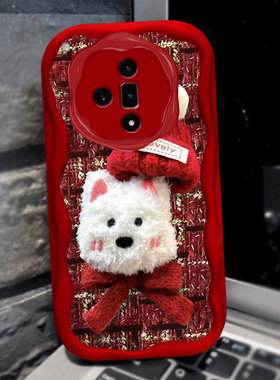 2025红色新年毛绒适用OPPOFindX7手机壳喜庆A2春节7pro名媛A2过年3保护套6结婚7se蛇年4本命年K10女款9针织5