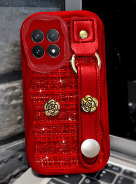 红色针织新年本命年适用Redmi红米K70手机壳春节13Pro+冬天11高级感1S新款14保护套k60e过年14Ultra蛇年13R