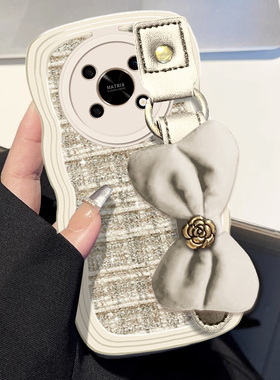 2025蛇年红色名媛小香风适用荣耀X30手机壳冬天Play5T保护套X20SE过年V20布艺华为12Pro针织畅享60春节X50i+