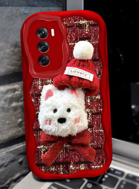 2025红色新年毛绒适用OPPOReno12手机壳蛇年k7针织4se本命年A2冬天K9s春节4结婚K10x保护套11喜庆A2m女款K9