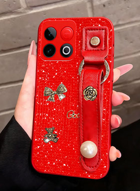 2026马年红色新款腕带适用荣耀Play10t手机壳名媛5T活力版高级感x50过年X50GT网红4保护套5T带支架4T喜庆