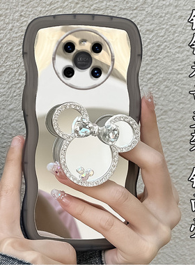 大波浪镜面支架适用华为MATE40PRO手机壳新款P外壳PPro潮流p302023年荣耀60PRO软mate30 5G网红nova8Pro新品